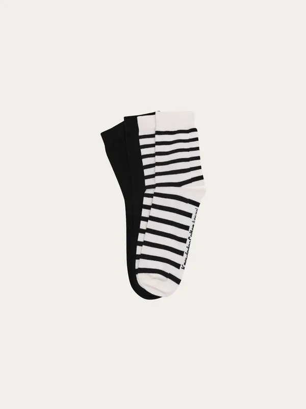 2 pack classic stripe socks - Black Jet