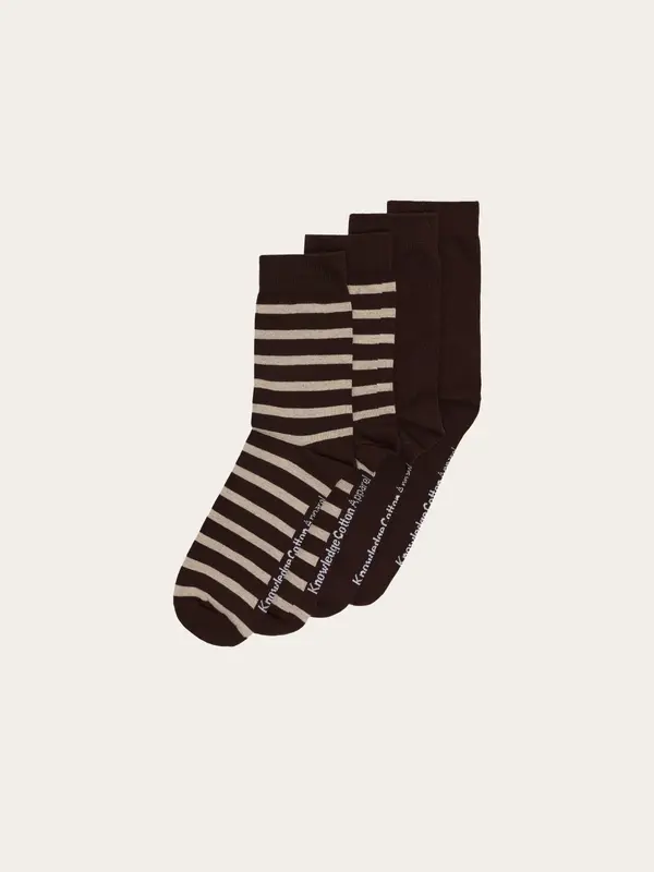 2 pack classic stripe socks - Chocolate Torte