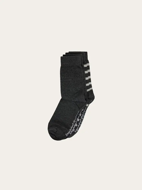 2 pack classic stripe socks - Dark Grey Melange