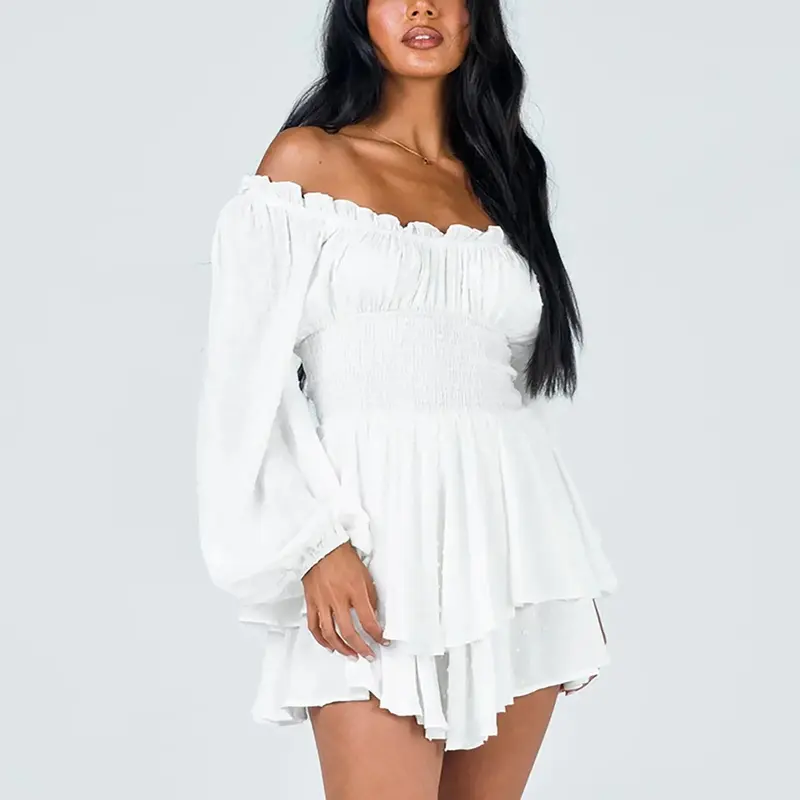 Abigail - Robe mini épaules dénudées à volants