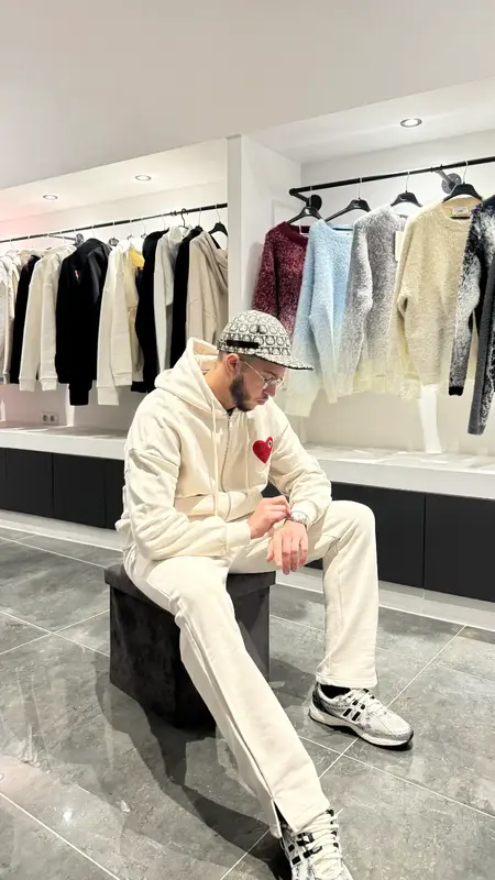ADJ - Gilet Beige - Cœur Rouge Brodé