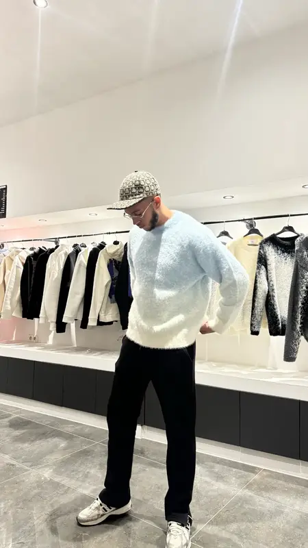 ADJ PARIS - Pull Maille Épaisse - Bleu Clair