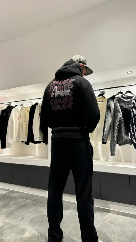 ADJ - Pull Noir - Print "MI AMOUR"