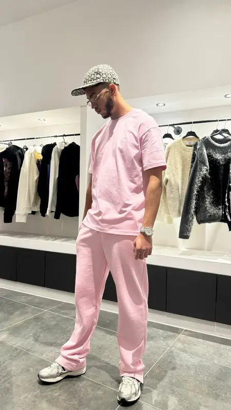 ADJ - T-shirt Rose - Cœur Brodé Minimaliste
