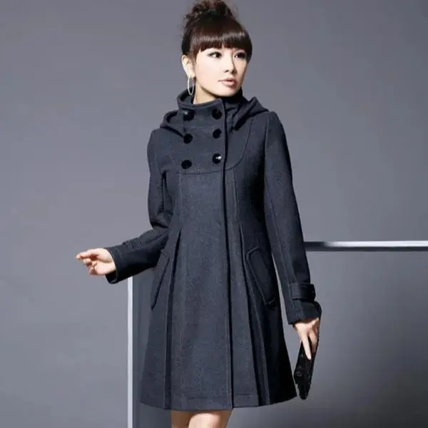 Agnes - Veste à capuche mi-longue confortable avec poches latérales