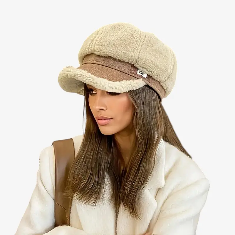 Alexis – Casquette octogonale à visière avec doublure polaire