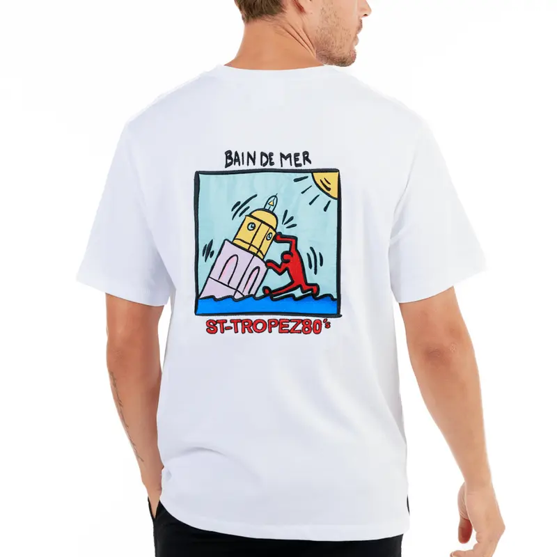 ALLARD WHITE | Mens Cotton Oversized T-Shirt ST TROPEZ LIMITED EDITION