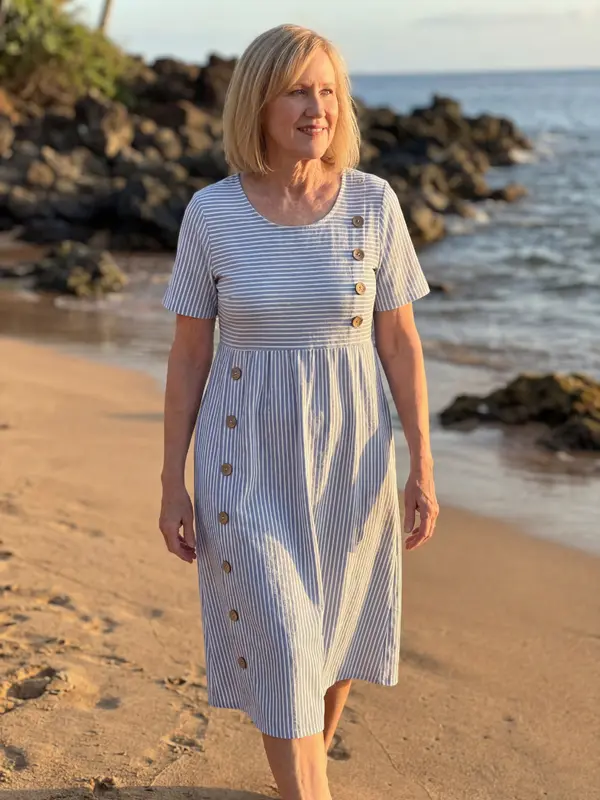 Anela - Robe Midi Décontractée