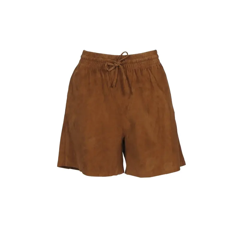 ANEMONE (REF. 65201) COGNAC - SHORT EN CUIR DE CHEVRE VELOURS