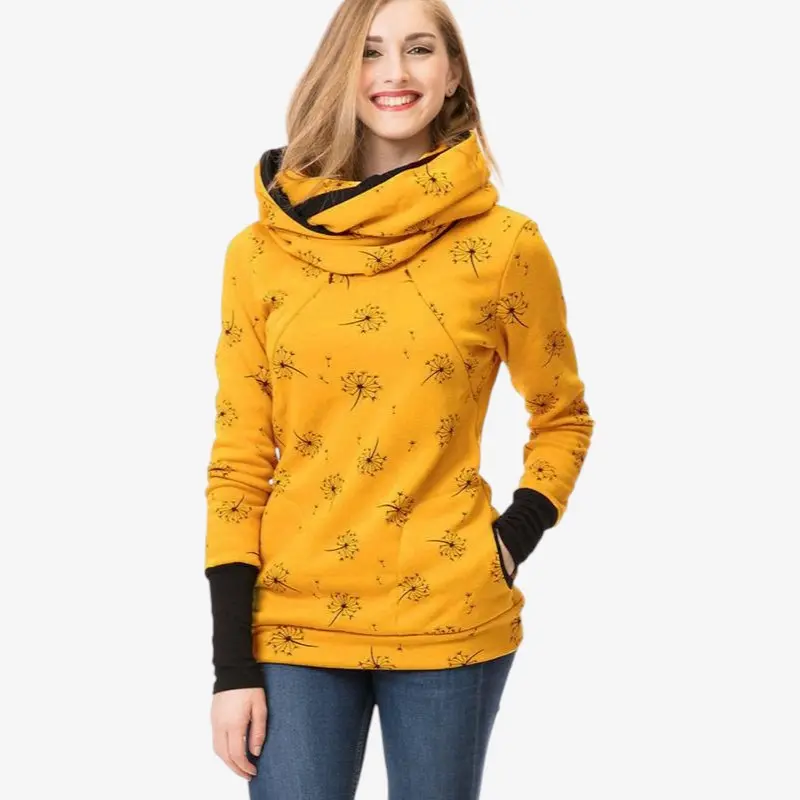 Anika – Sweat à capuche de maternité à manches longues avec poche