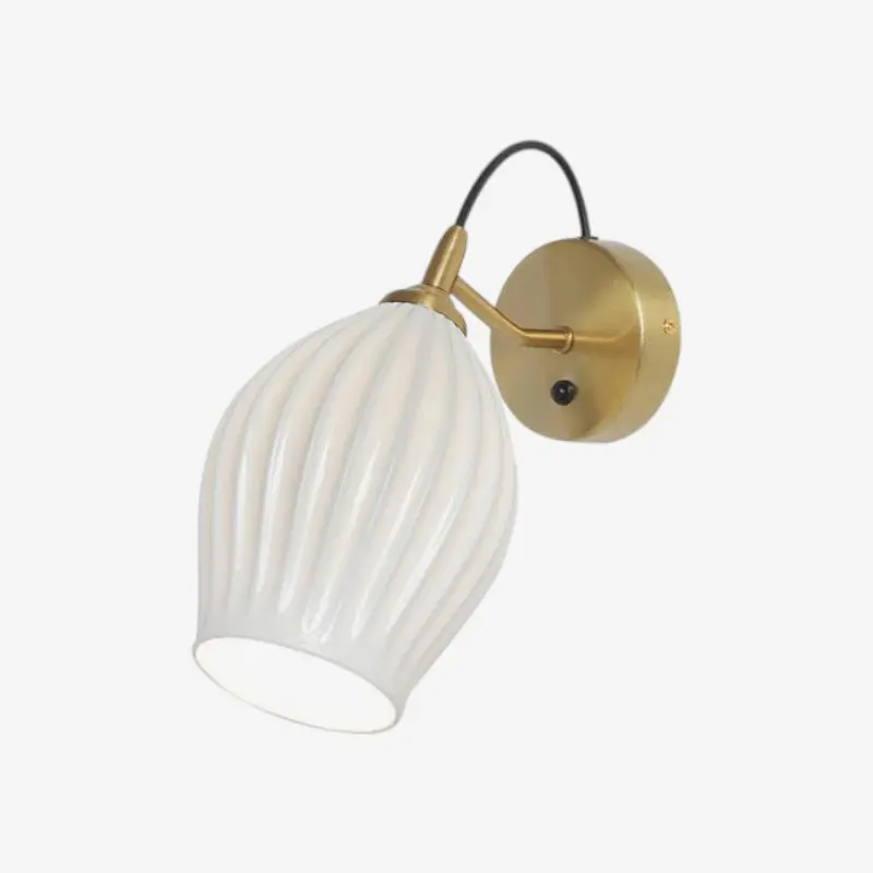 Applique murale LED en céramique nervurée