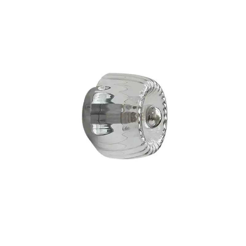 Applique murale LED ronde en métal et verre