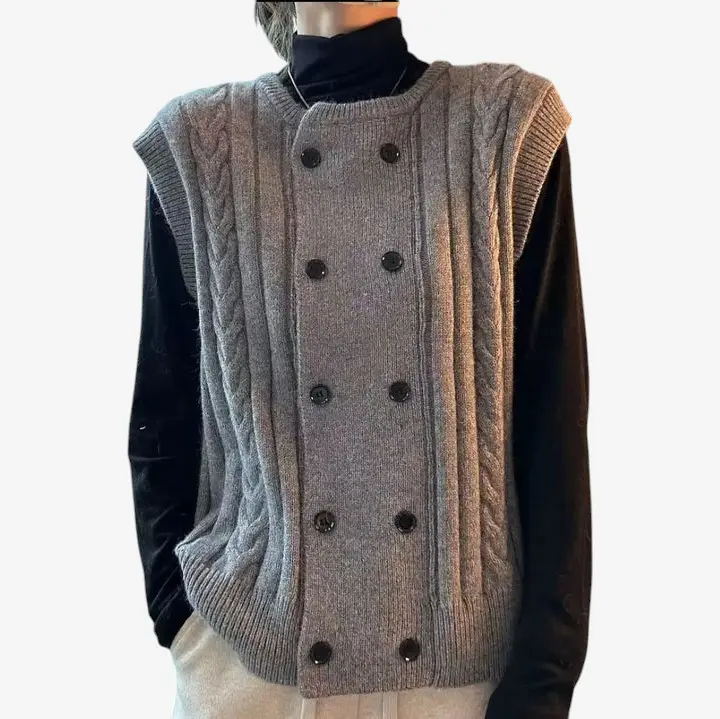 Aria Gilet femme sans manches double boutonnage