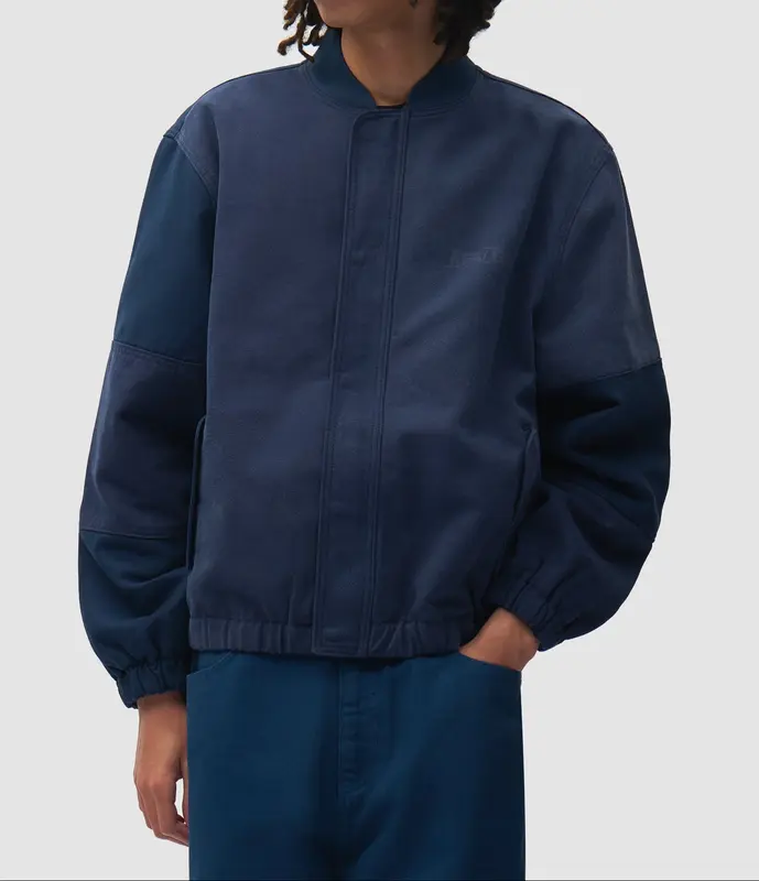Arte Antwerp CANVAS PANEL BOMBER JACKET Navy