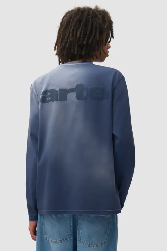 Arte Antwerp STENCIL SUNFADE L/S TEE Navy