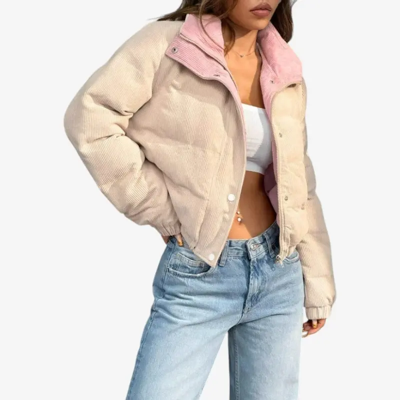 Arvina – Veste zippée à manches longues et col rabattu