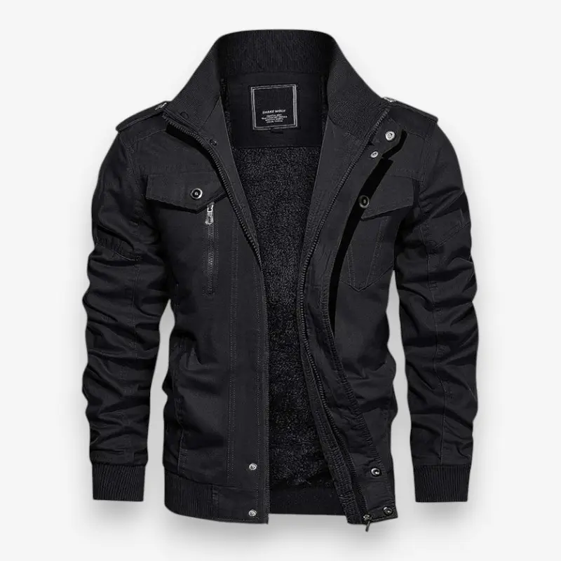 Asher – Veste à manches longues avec poches zippées et col montant