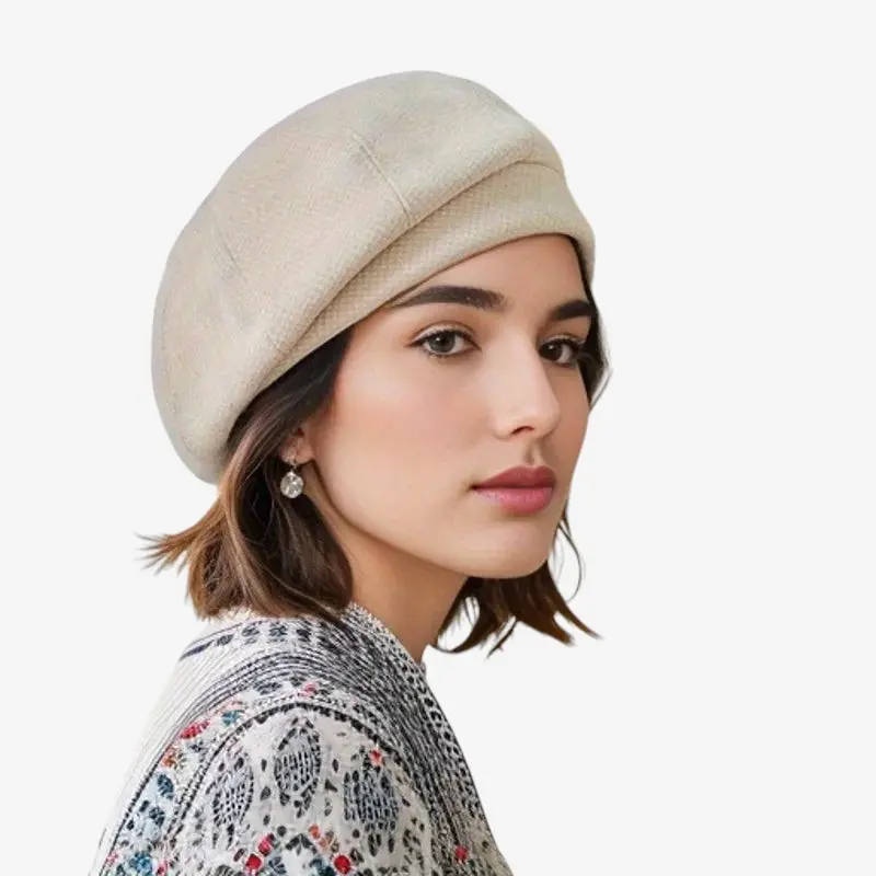 Ashley – Béret à carreaux octogonal pour tenue décontractée