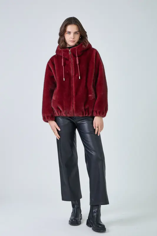 ASHLEY - Veste à capuche en fausse fourrure