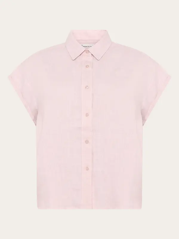 ASTER fold up short sleeve linen shirt - Pale Lilac