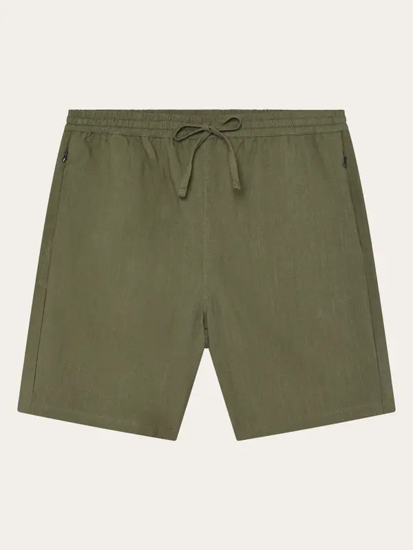 Astral comfort linen blend shorts - Burned Olive