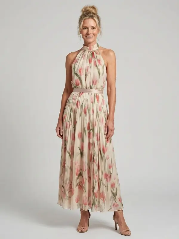 Aurelle - Robe Midi Fleurie Légère