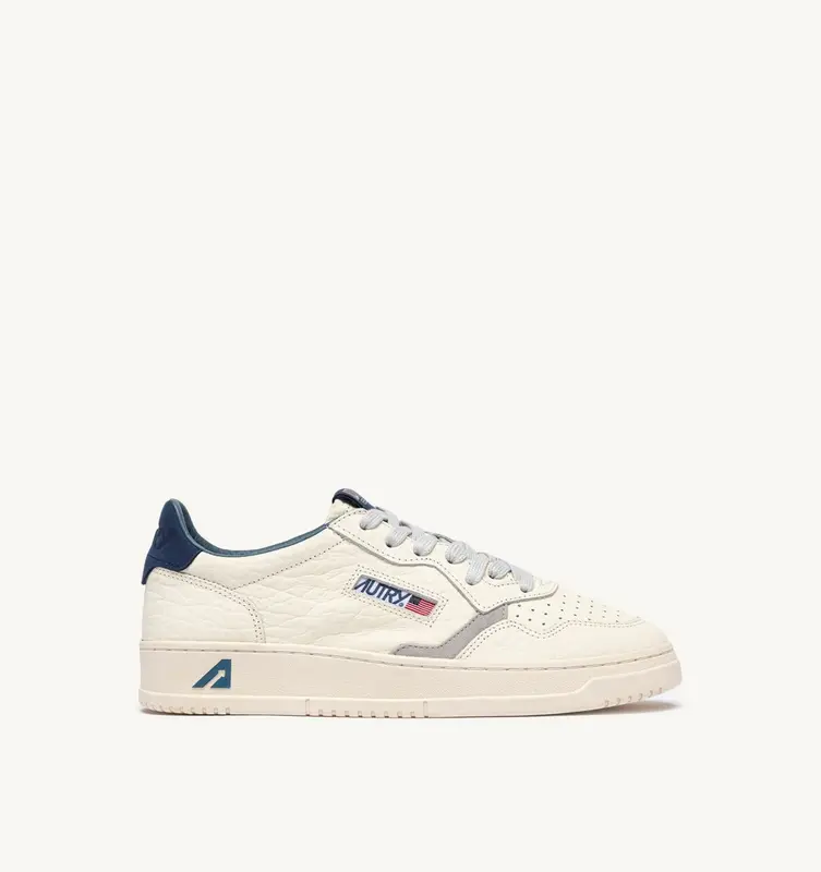 AUTRY BASKETS MEDALIST LOW EN CUIR BLUE DEPTHS ET VAPOR