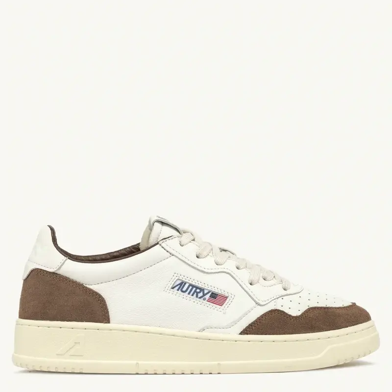 Autry MEDALIST LOW Cuir Blanc et Daim Cigar
