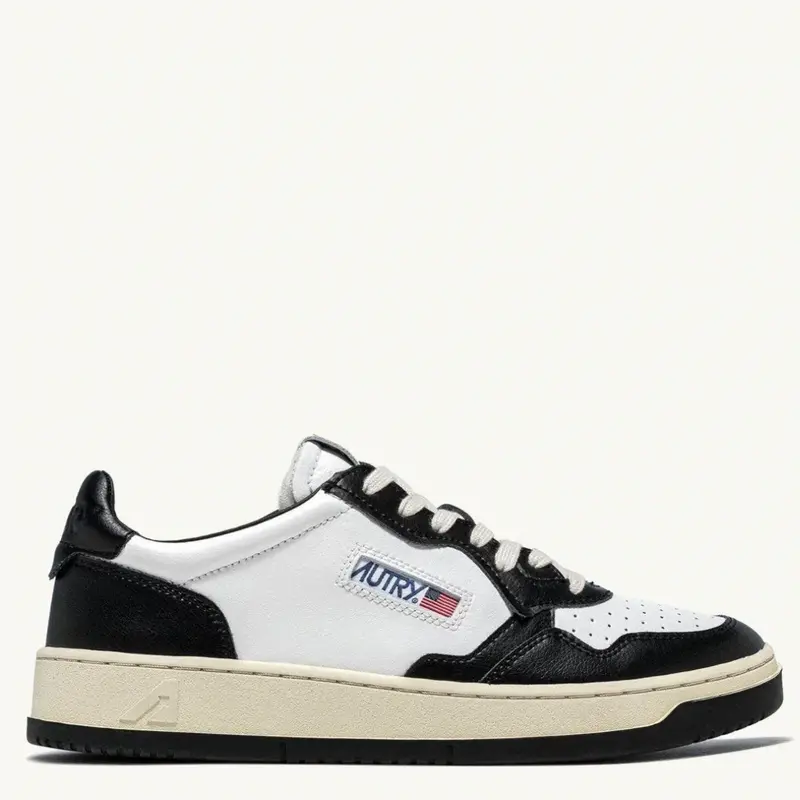 Autry MEDALIST LOW Cuir Blanc et Noir
