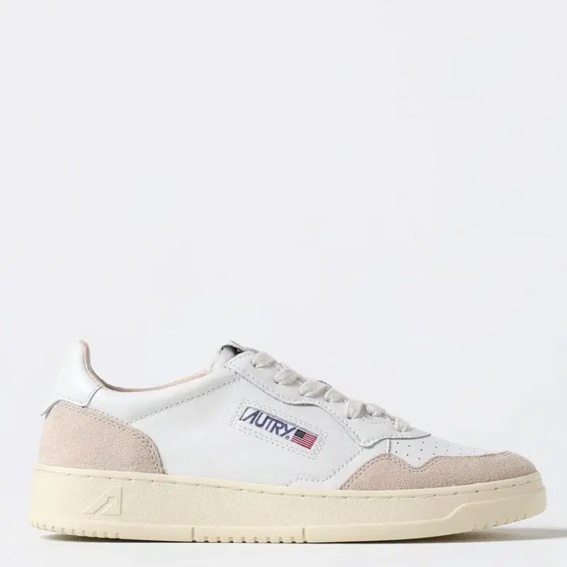 Autry MEDALIST LOW Cuir et Suede Blanc