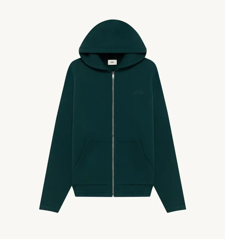 AUTRY SWEAT À CAPUCHE ZIPPÉ UNISEXE VERT