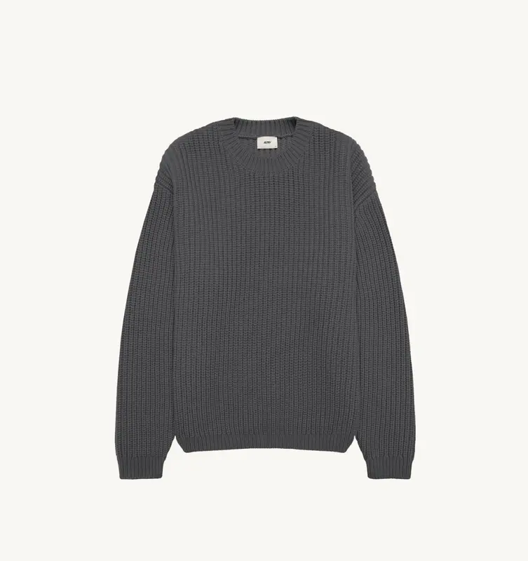 AUTRY SWEAT-SHIRT EN MAILLE UNISEX GRIS MELANGE FONCE