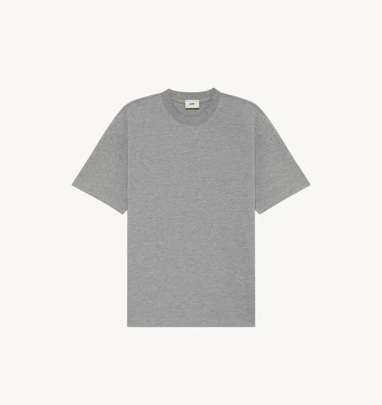 AUTRY T-SHIRT AVEC LOGO TON SUR TON UNISEX GRIS MELANGE FONCE