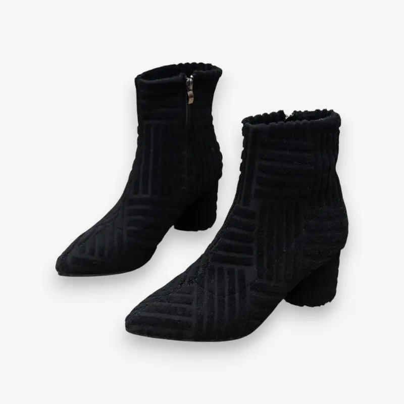 Aylin – Bottines à bout pointu avec talon carré et fermeture éclair latérale