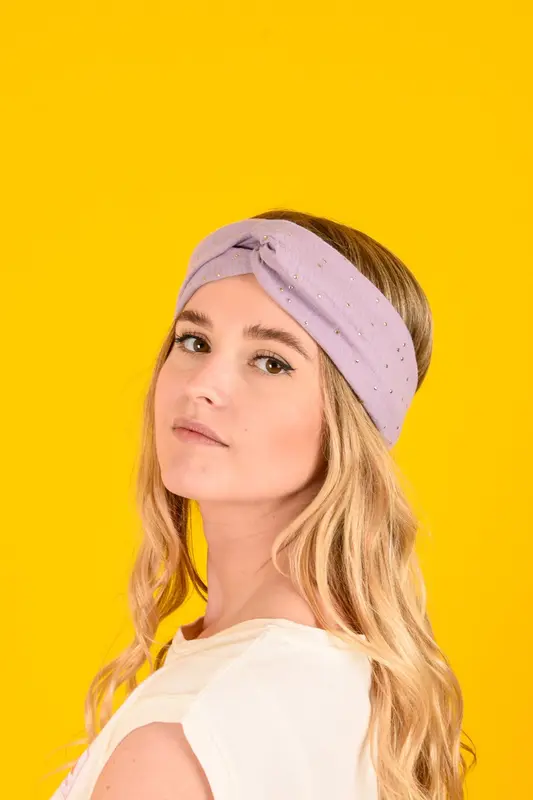 Bandeau Alana lilas doré