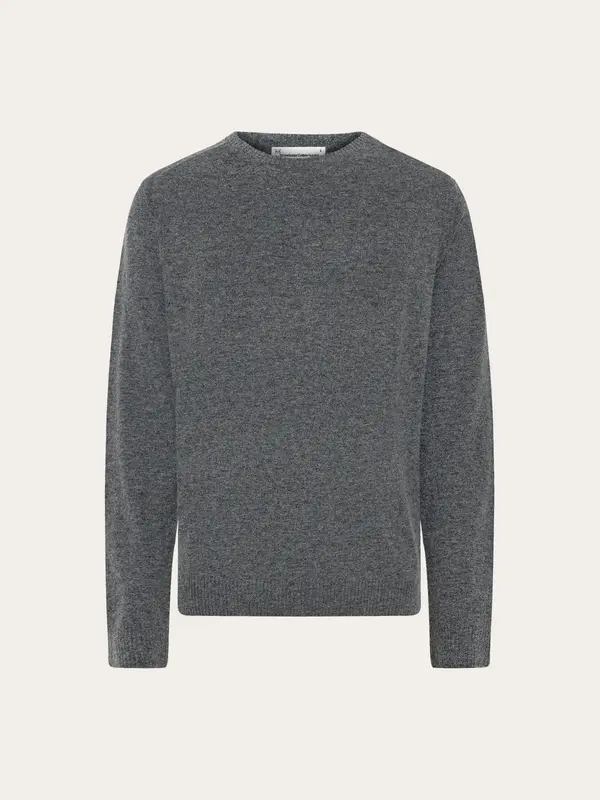 Basic o-neck knit - Dark Grey Melange