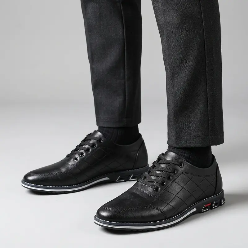 Baskets matelassées homme à lacets, détail sportif au talon