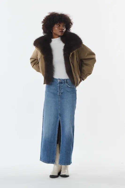 BELINA - Parka avec col en fausse fourrure