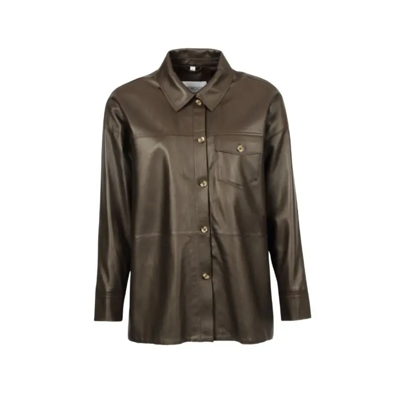 BELLA (REF. 65307) CHOCO- CHEMISE EN CUIR DE MOUTON