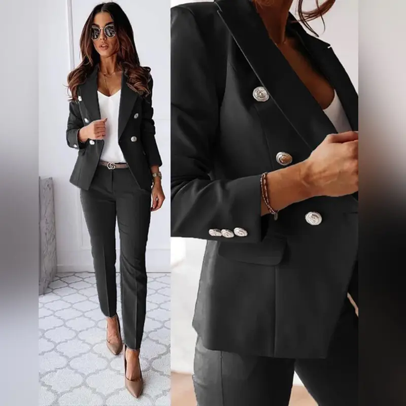 Blazer Ajusté & Pantalon Décontracté