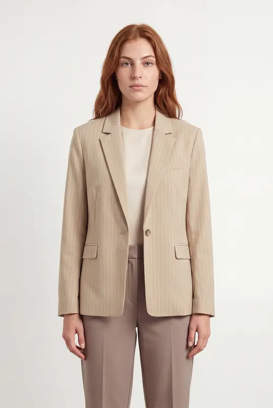 Blazer Beige à Rayures - Taille S/36