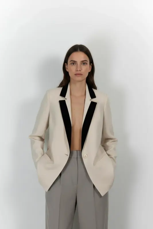 Blazer Beige et Noir - Taille XS/34