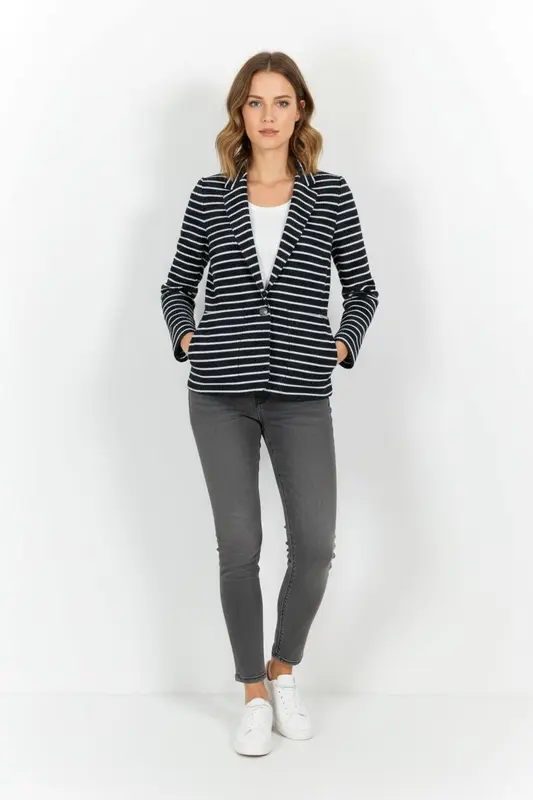Blazer Bleu et Blanc - Taille XS/34 - imparfaites