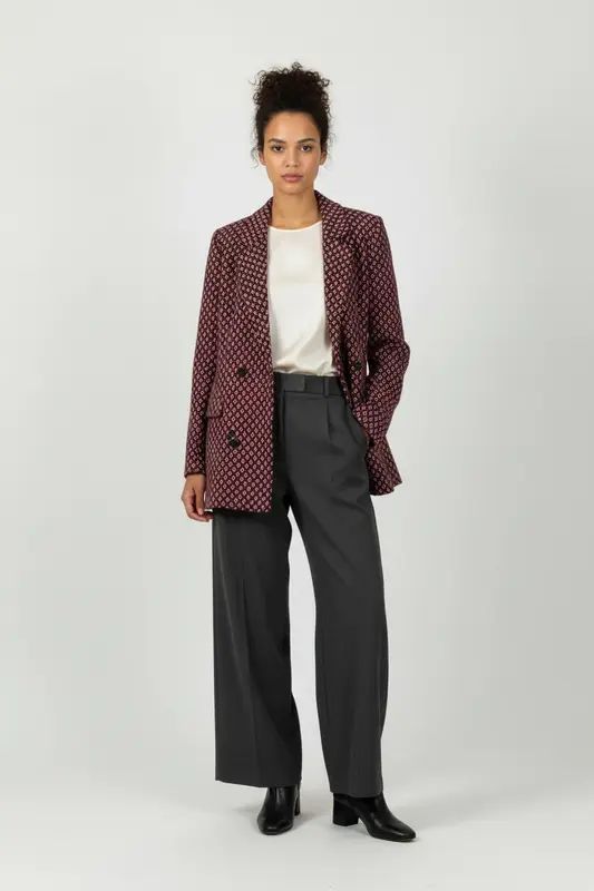 Blazer Bordeaux et Blanc - Taille S/36