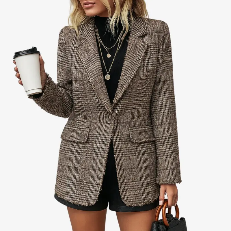 Blazer femme avec coudières manches longues