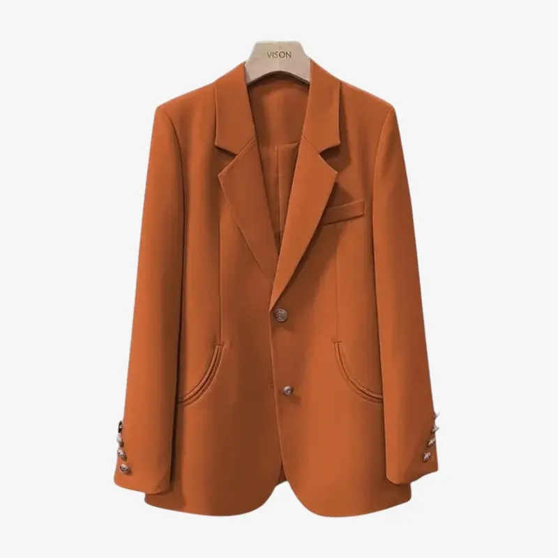 Blazer femme manches longues col boutonné