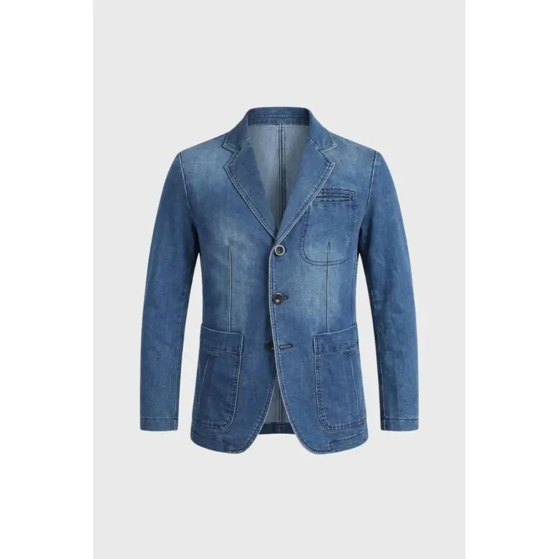 Blazer homme à poches plaquées, boutonné, casual chic