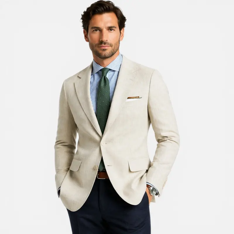 Blazer homme slim en lin, veste d'été smart casual
