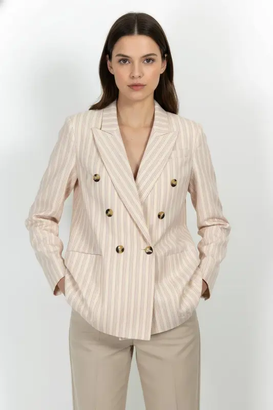 Blazer Rose et Beige - Taille S/36