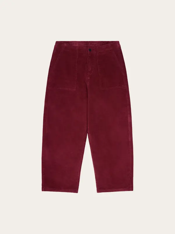 Bloom barrel corduroy pants - Burgundy